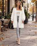 Wynona Women's Long Oversized Open-Front Cardigan showcasing Dropped Shoulders and Cuffs