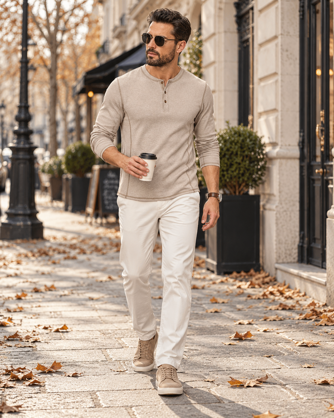Franco Men's Long Sleeve Henley Shirt with Long Sleeves, Stretch Fabric, Three Buttons