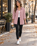 Danica Women's Button Down Waffle Knit Shirt – Relaxed Long Sleeve Top with Chest Pocket