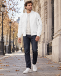 Kian Men's Easy-Light Waterproof Quilted Bomber Jacket Full Zip Winter Windbreaker
