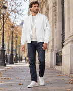Kian Men's Easy-Light Waterproof Quilted Bomber Jacket Full Zip Winter Windbreaker