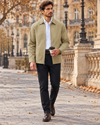Alonzo Men's Cotton Blend Work Jacket – Full Zip Turndown Collar and Three Pockets