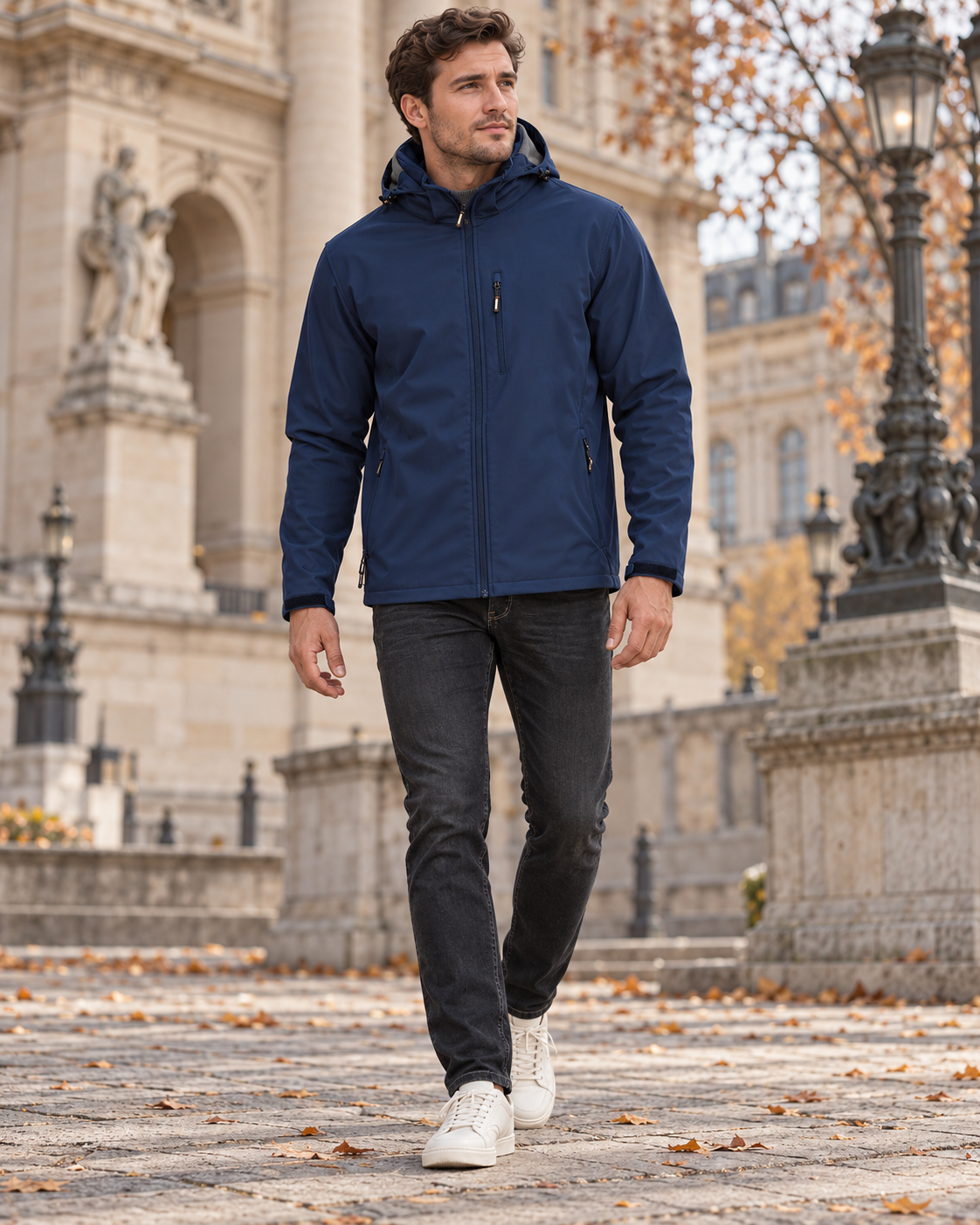 Cedrick Men's Fleece-Lined Softshell Jacket showcasing Adjustable Hood and Zipped Pockets