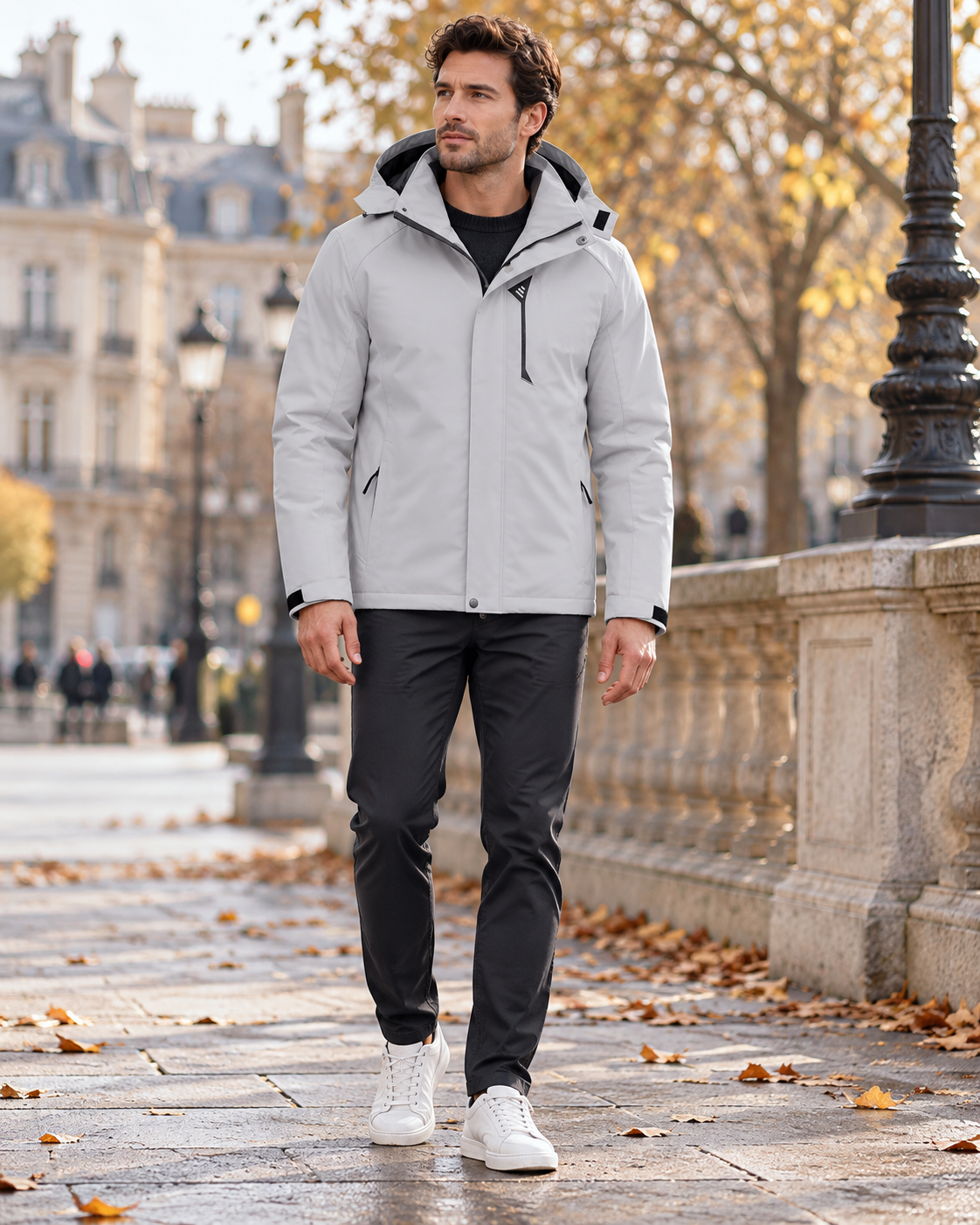 Emilio Men's Windproof Hooded Rain Jacket – Lightweight Waterproof Outdoor Hiking Coat