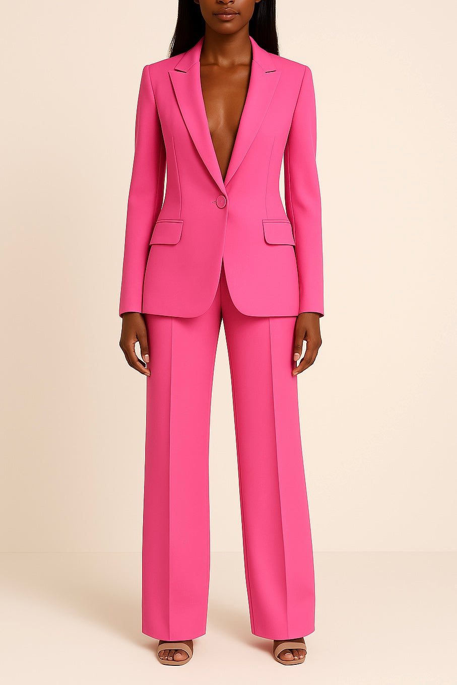 Jareth Women's Ensemble – Refined Satin Pantsuit with a Comfortable Fit & Modern Style