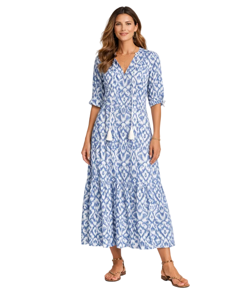 Pell Women's Maxi Dress – Bohemian Chic, Lightweight Cotton & Summery Ibiza Style