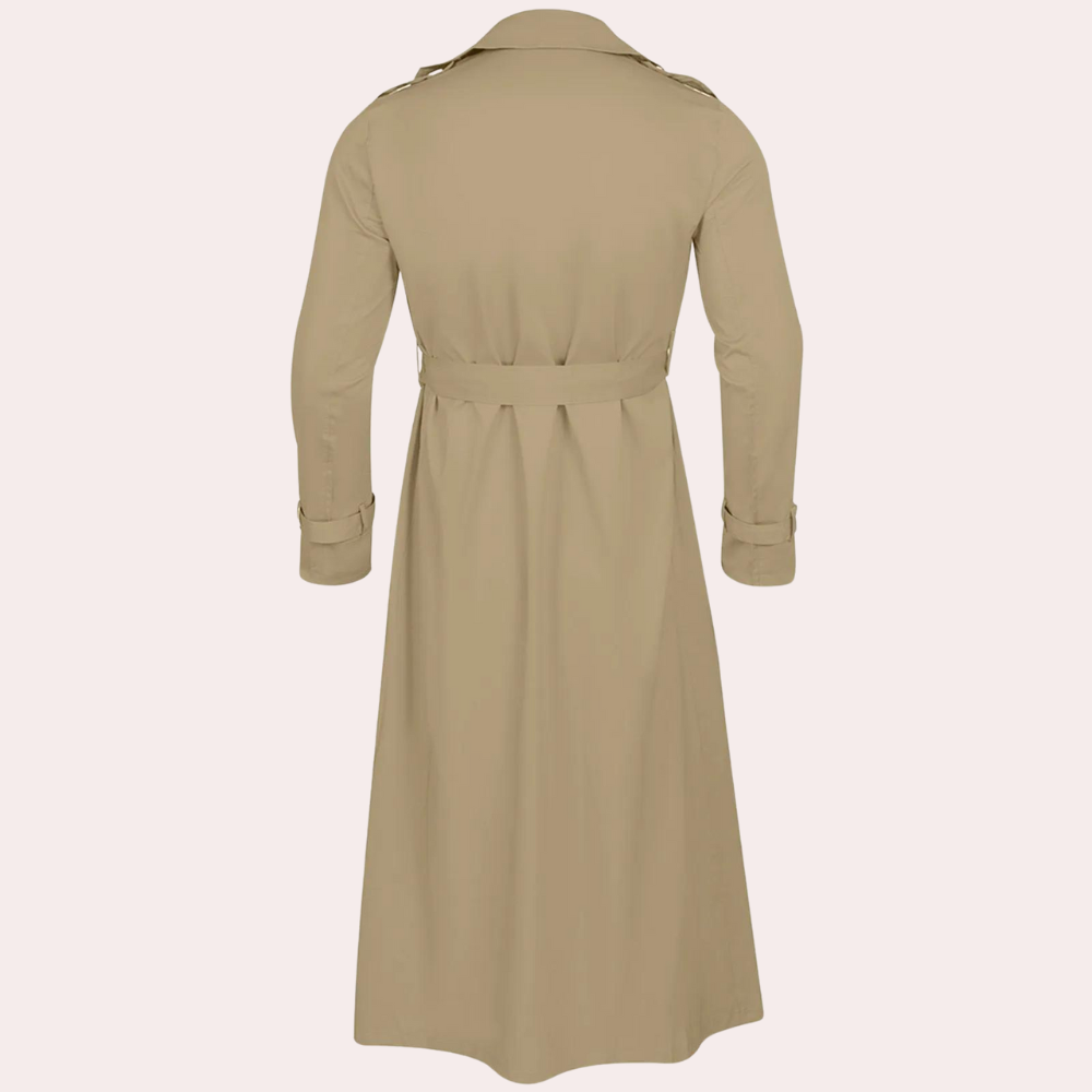 Cassian Men's Trench Coat – Long Water-Resistant Coat with a Classic Cut & Refined Style
