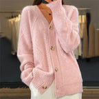 Emrys Women's Cardigan – Plush Cashmere Button-Front Sweater with Refined Full-Length Sleeves