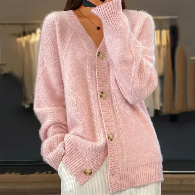 Emrys Women's Cardigan – Plush Cashmere Button-Front Sweater with Refined Full-Length Sleeves