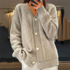 Emrys Women's Cardigan – Plush Cashmere Button-Front Sweater with Refined Full-Length Sleeves