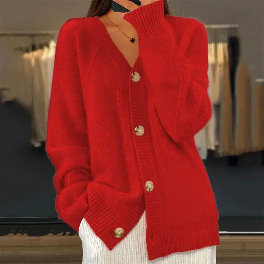 Emrys Women's Cardigan – Plush Cashmere Button-Front Sweater with Refined Full-Length Sleeves