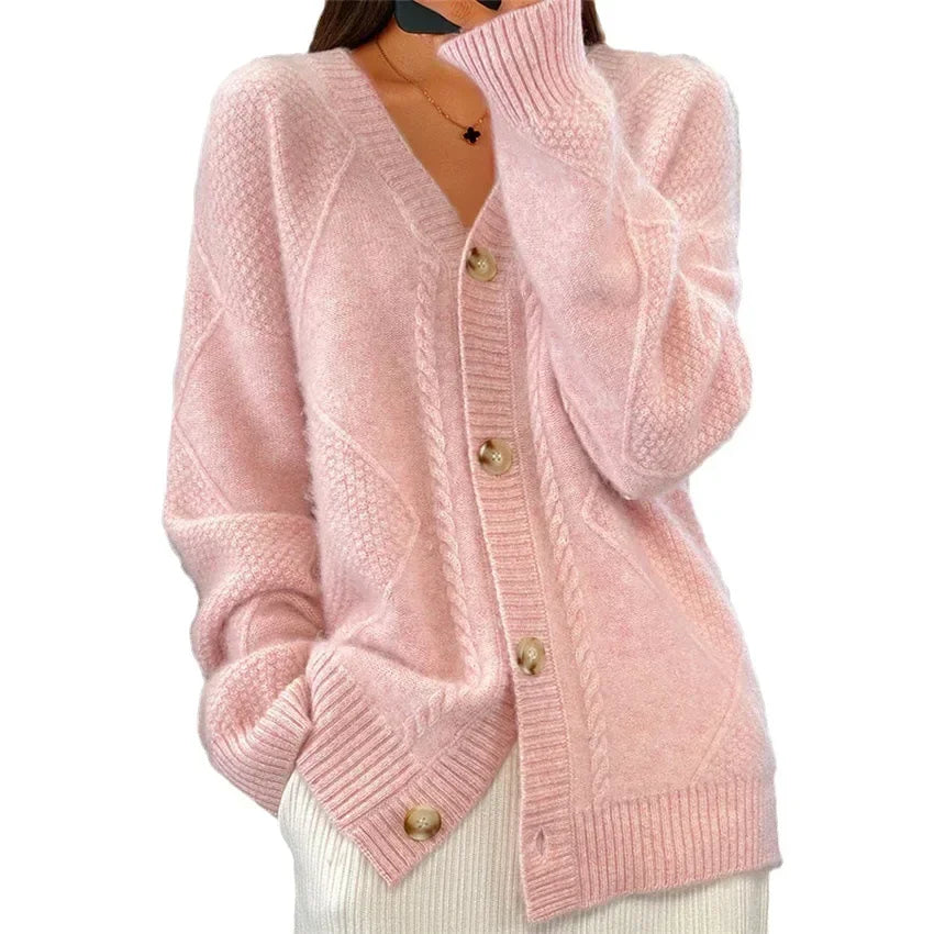 Emrys Women's Cardigan – Plush Cashmere Button-Front Sweater with Refined Full-Length Sleeves