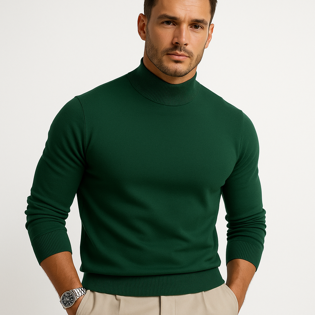Zinnia Men's Turtleneck Sweater – Premium Soft-Knit Fabric in a Sleek, Contemporary Style