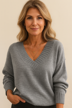 Yseult Women's V-Neckline Cashmere Sweater – 100% Premium Cashmere in a Plush, Cozy, Timeless Fit