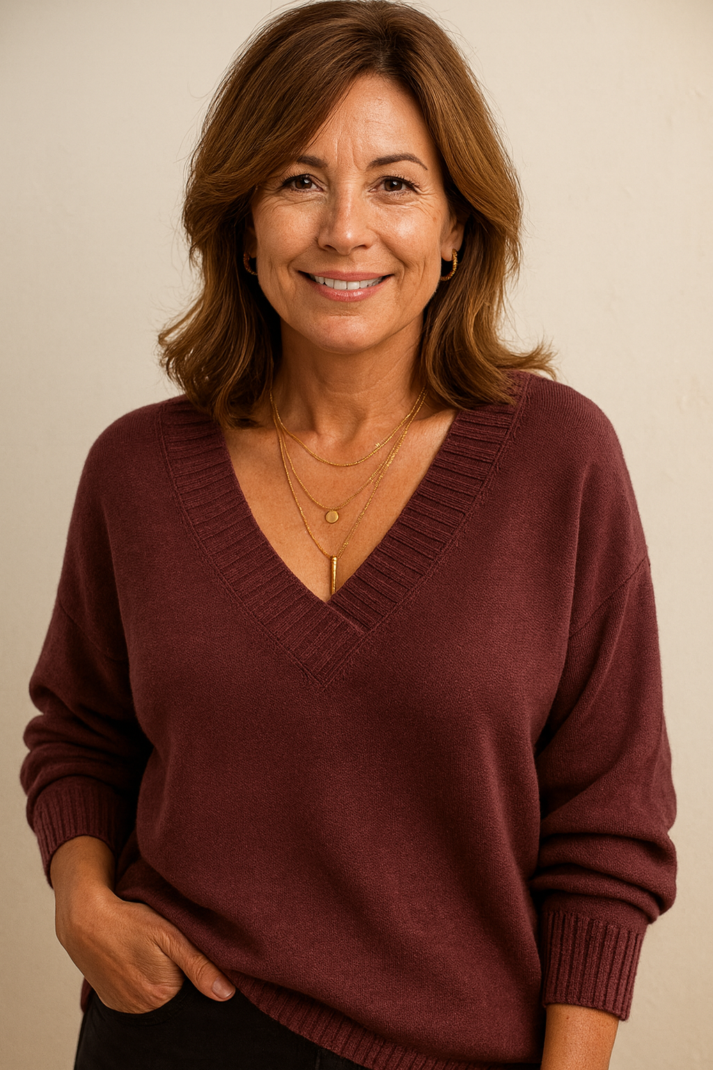 Yseult Women's V-Neckline Cashmere Sweater – 100% Premium Cashmere in a Plush, Cozy, Timeless Fit