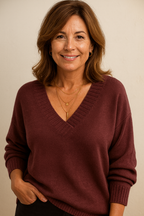 Yseult Women's V-Neckline Cashmere Sweater – 100% Premium Cashmere in a Plush, Cozy, Timeless Fit