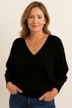 Yseult Women's V-Neckline Cashmere Sweater – 100% Premium Cashmere in a Plush, Cozy, Timeless Fit