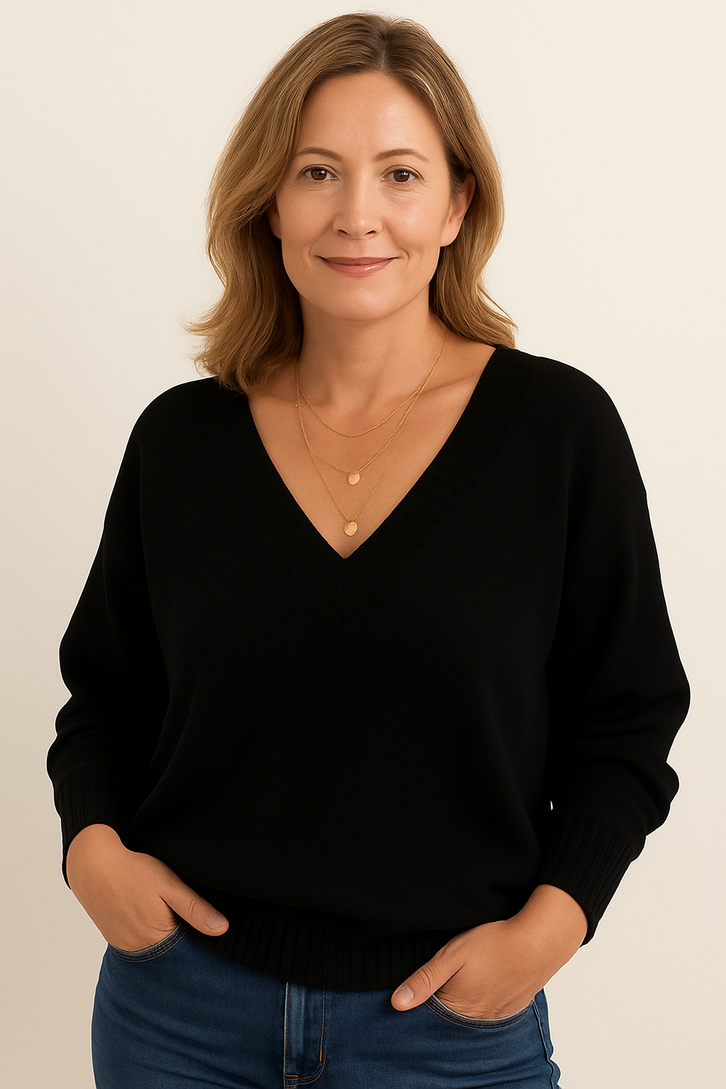 Yseult Women's V-Neckline Cashmere Sweater – 100% Premium Cashmere in a Plush, Cozy, Timeless Fit