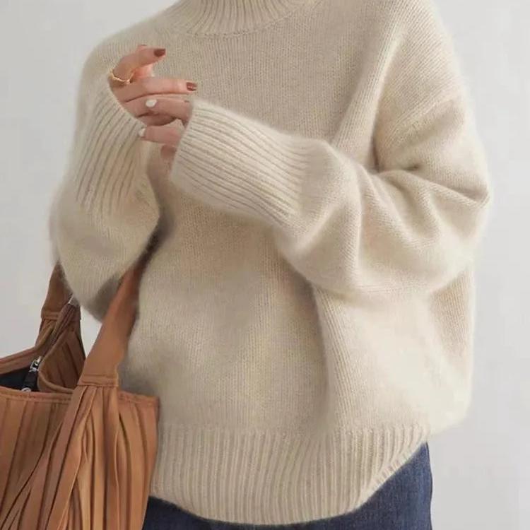 Ulysses Women's Oversized Cashmere Turtleneck Sweater – Gentle, Insulating & Sophisticated