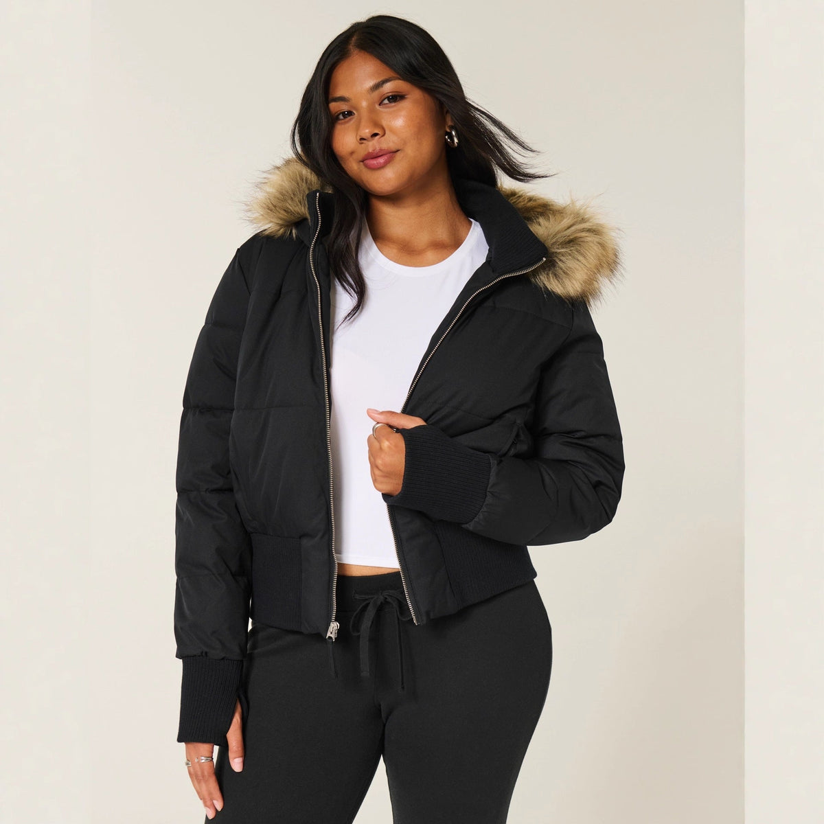 Anders Women's Winter Coat – Insulating Jacket with Removable Hood and Chic Fur-Trimmed Collar