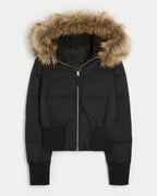 Anders Women's Winter Coat – Insulating Jacket with Removable Hood and Chic Fur-Trimmed Collar