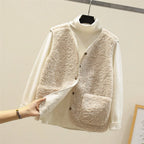 Orianna Women's Sleeveless Vest – Cozy Sherpa Shearling-Style Fabric, Lightweight & Casual