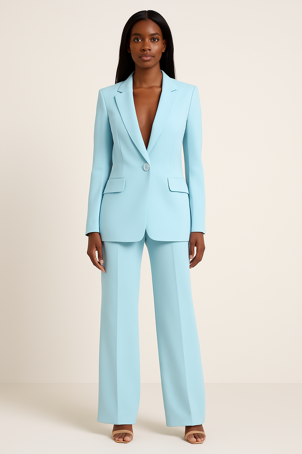 Jareth Women's Ensemble – Refined Satin Pantsuit with a Comfortable Fit & Modern Style