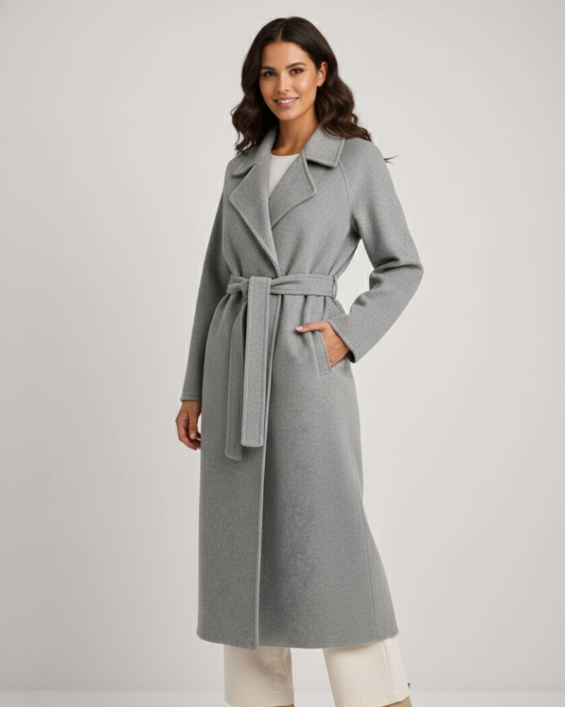 Nash Refined Long Coat for Women – Wool-Blend Coat with Classic Notch Collar