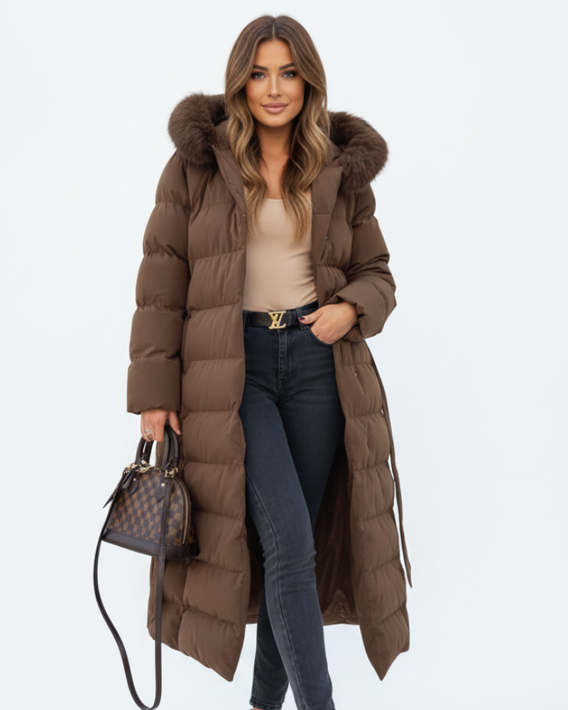Jaylen Long Coat for Women – Cozy Water-Repellent Winter Jacket with Hood & Sophisticated Cut