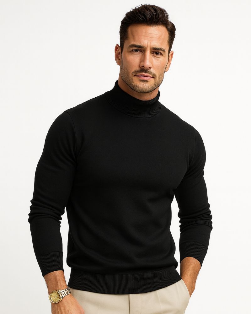 Zinnia Men's Turtleneck Sweater – Premium Soft-Knit Fabric in a Sleek, Contemporary Style