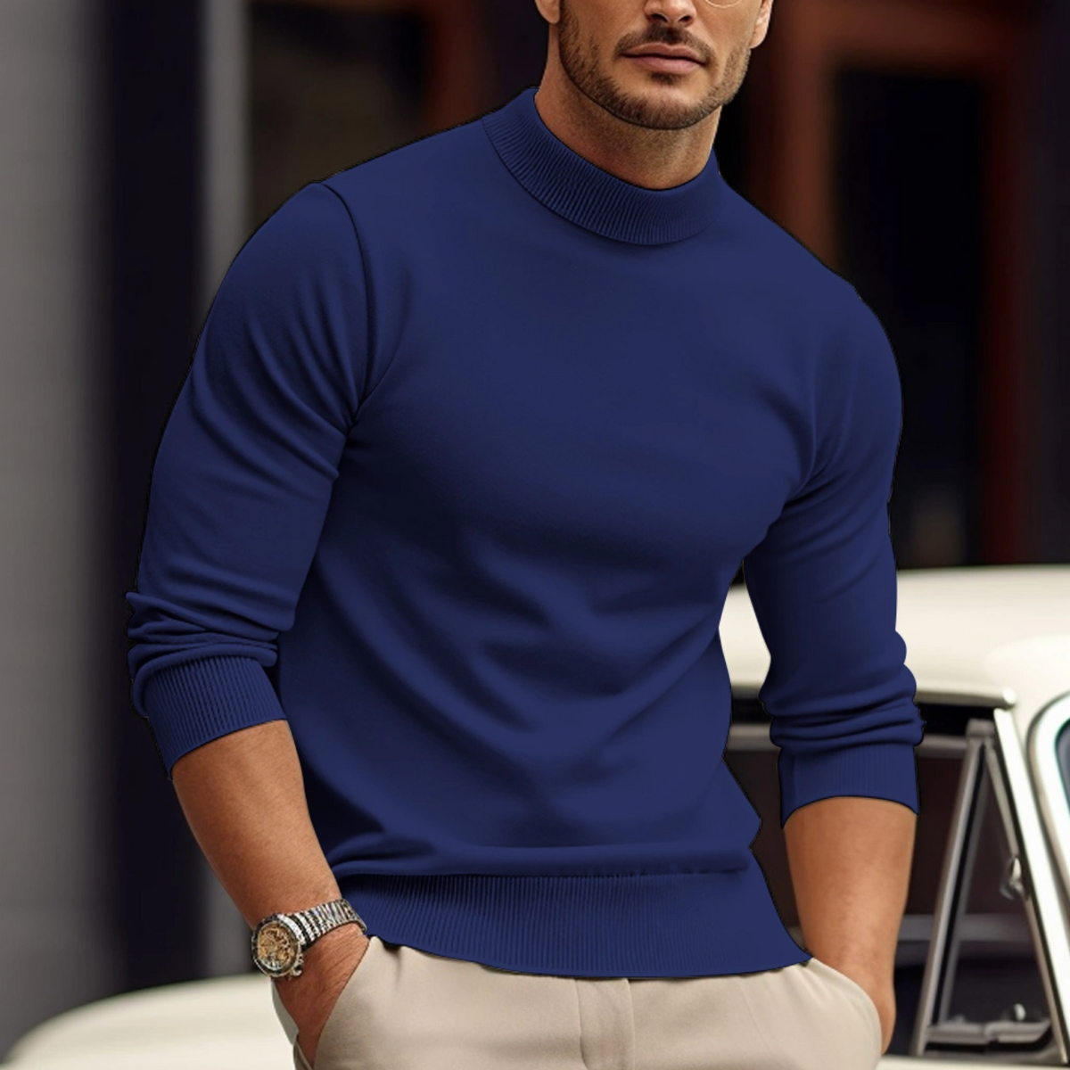 Zinnia Men's Turtleneck Sweater – Premium Soft-Knit Fabric in a Sleek, Contemporary Style