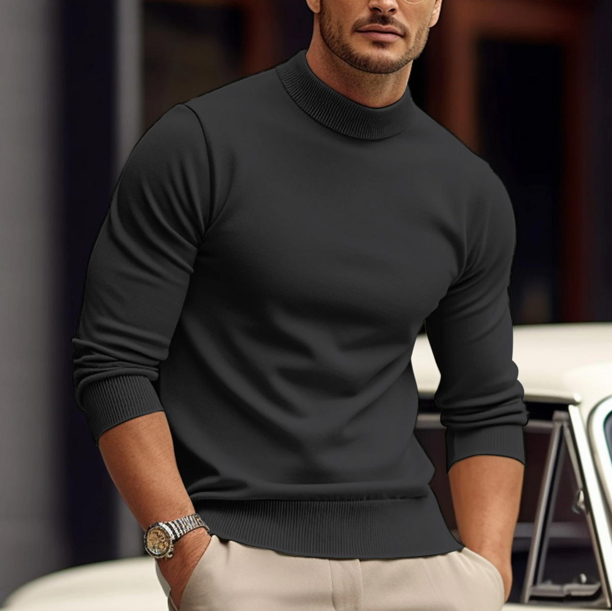 Zinnia Men's Turtleneck Sweater – Premium Soft-Knit Fabric in a Sleek, Contemporary Style