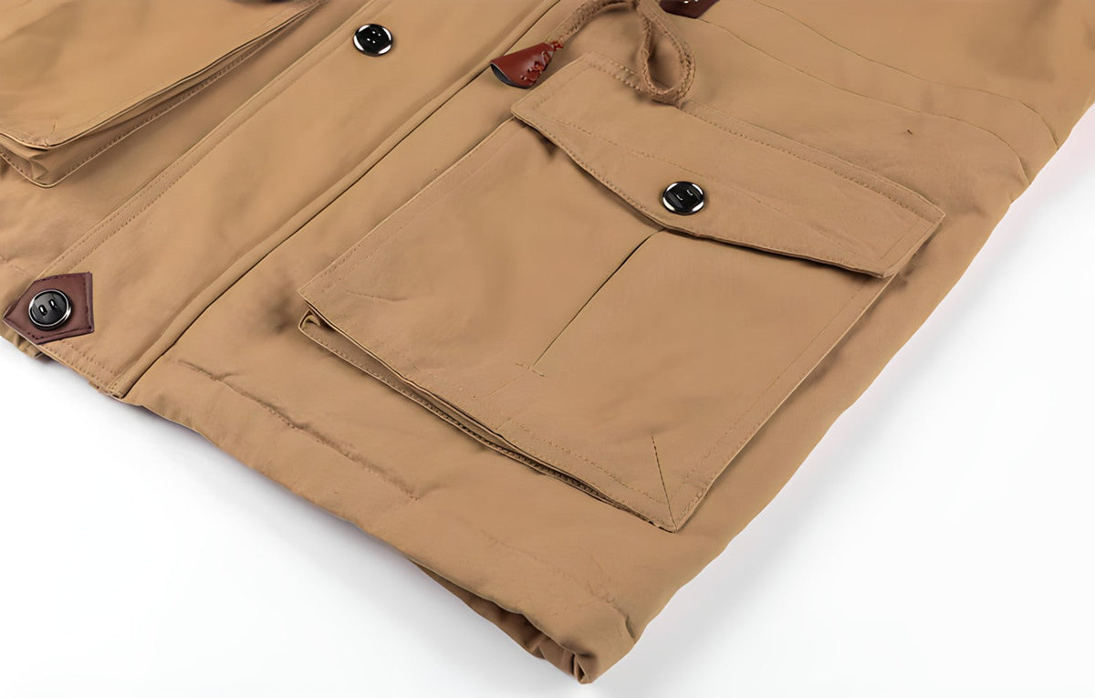 Undine Men's Military Jacket – Waterproof Coat with Fleece Lining & Adjustable Waist