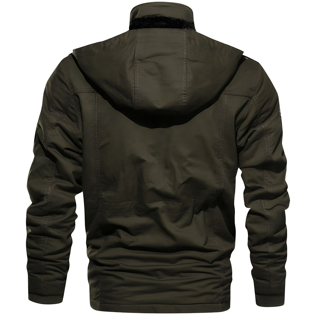 Undine Men's Military Jacket – Waterproof Coat with Fleece Lining & Adjustable Waist