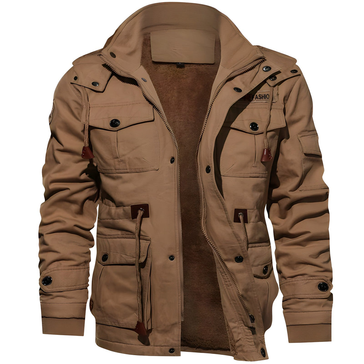Undine Men's Military Jacket – Waterproof Coat with Fleece Lining & Adjustable Waist