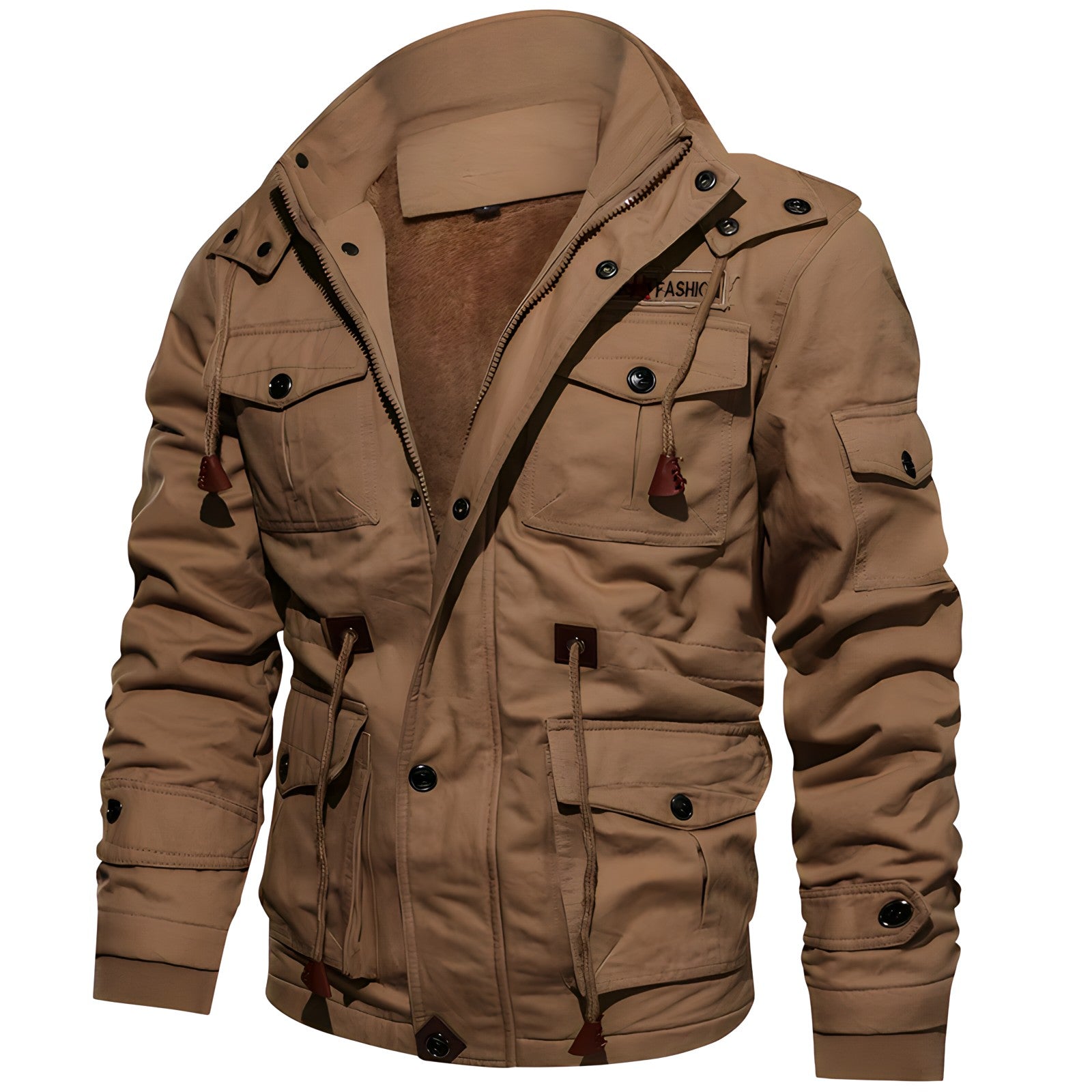 Undine Men's Military Jacket – Waterproof Coat with Fleece Lining & Adjustable Waist