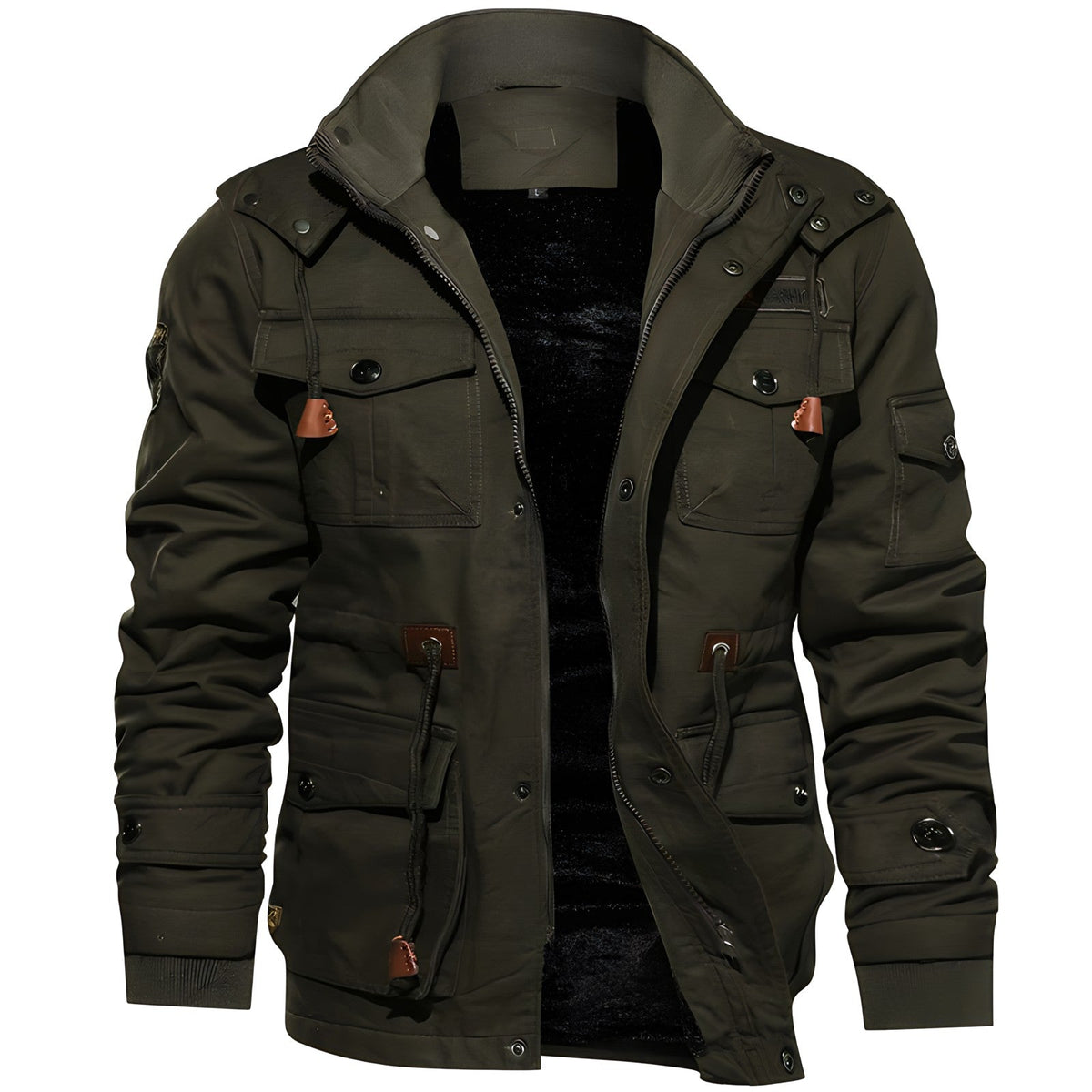 Undine Men's Military Jacket – Waterproof Coat with Fleece Lining & Adjustable Waist