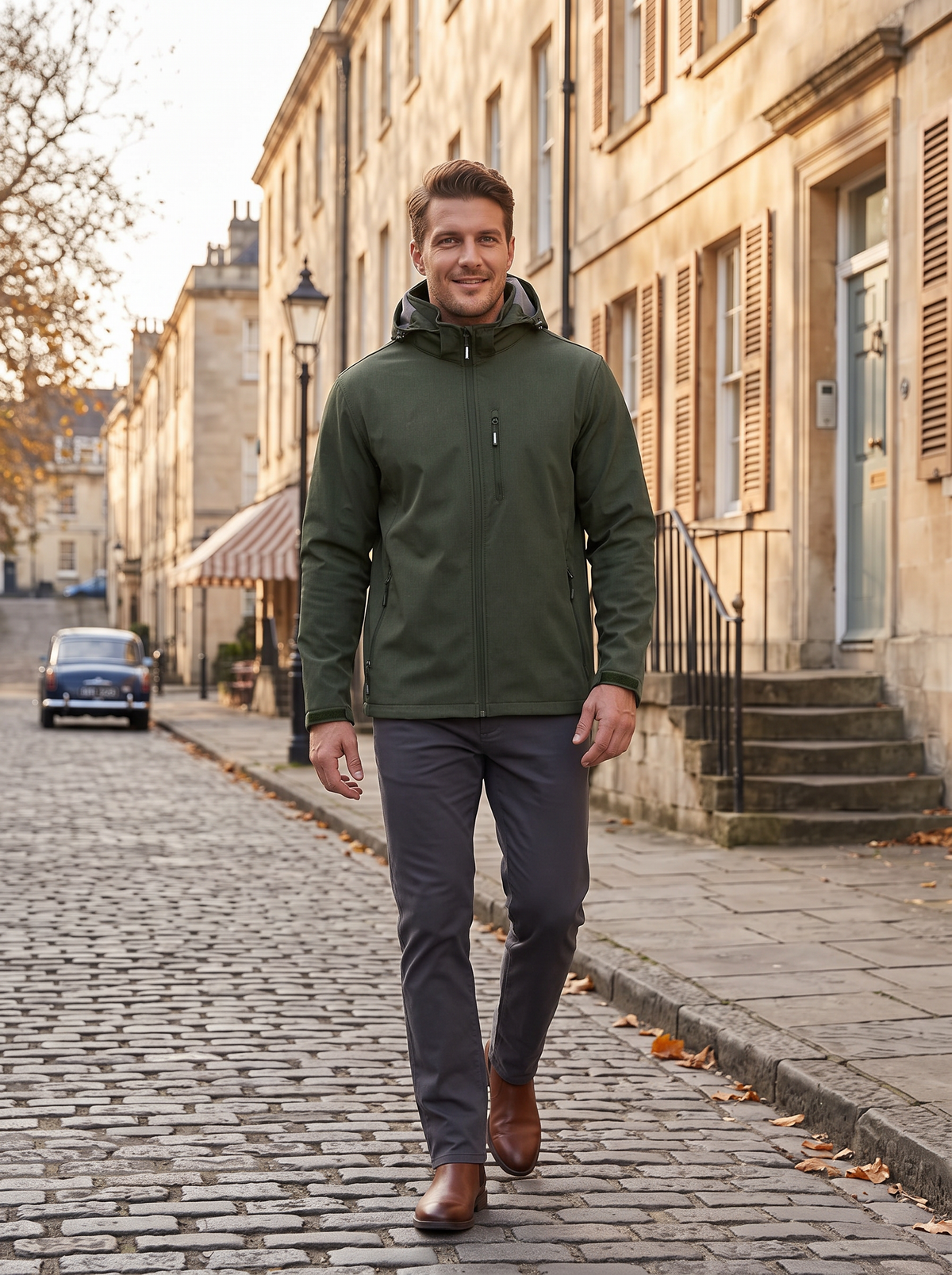 Pell Men's Softshell Jacket – Fleece-Lined Interior, With Hood & 5 Handy Pockets