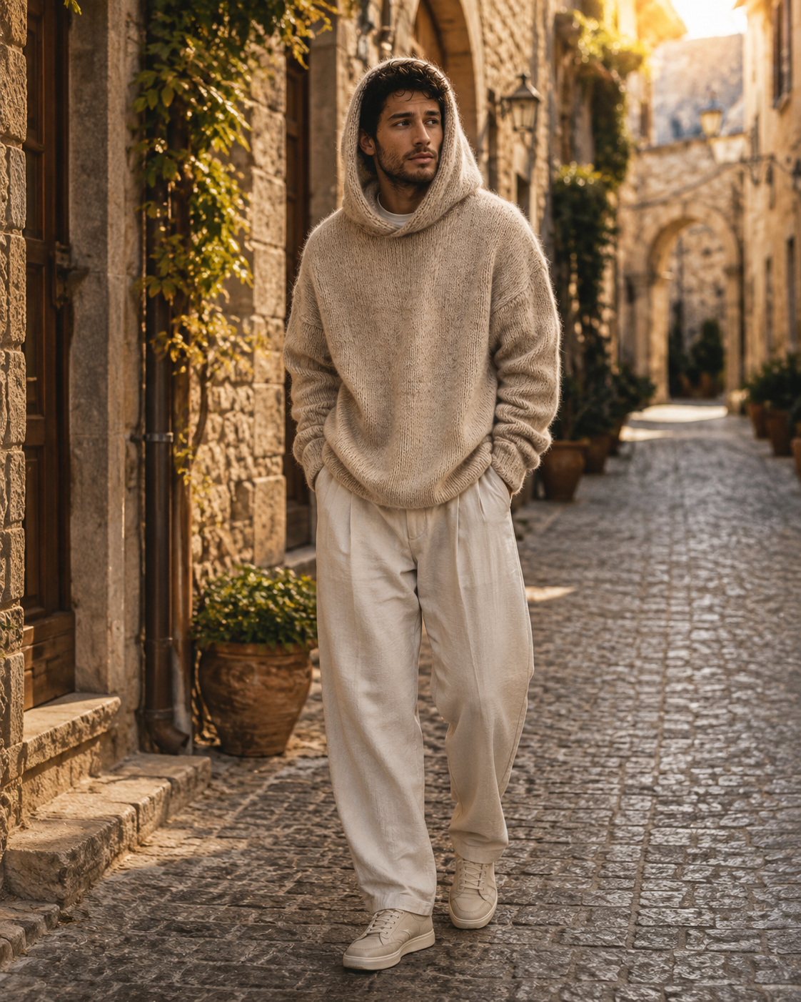 Osric Men's With Hood Sweater – Relaxed Silhouette, Plush Textured Knit & Ribbed Detailing