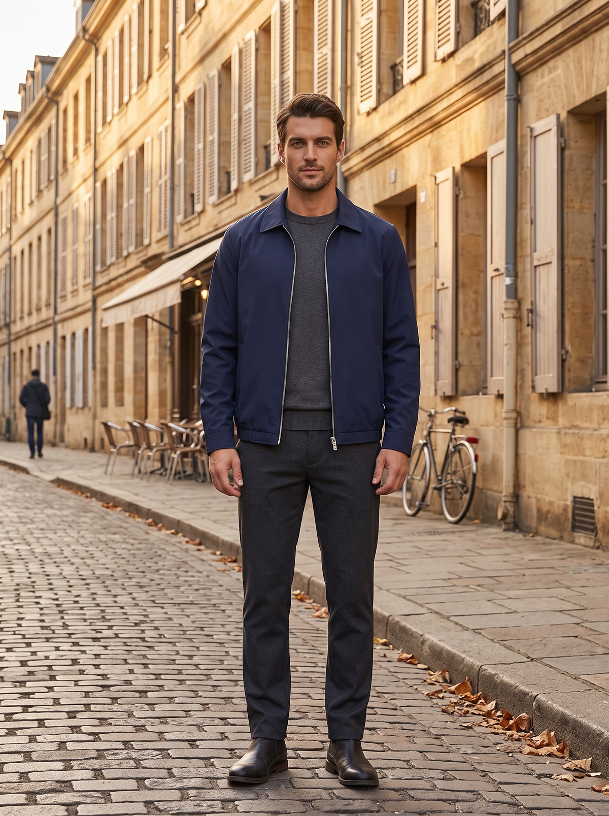 Roscoe Men's Lightweight Zip Jacket – Laydown Collar, 3 Handy Pockets & Elastic Hem