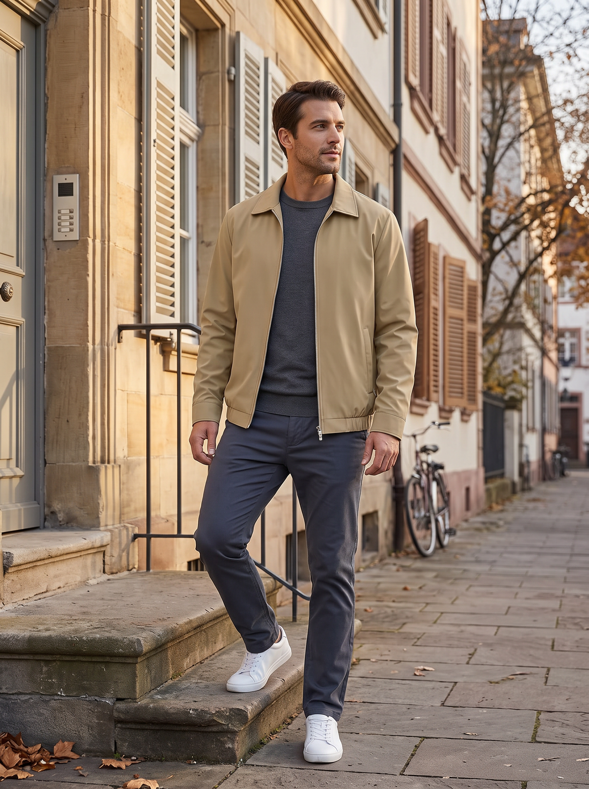 Roscoe Men's Lightweight Zip Jacket – Laydown Collar, 3 Handy Pockets & Elastic Hem