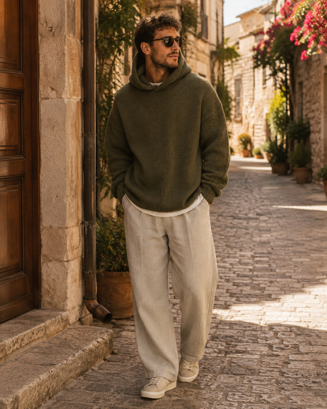 Osric Men's With Hood Sweater – Relaxed Silhouette, Plush Textured Knit & Ribbed Detailing