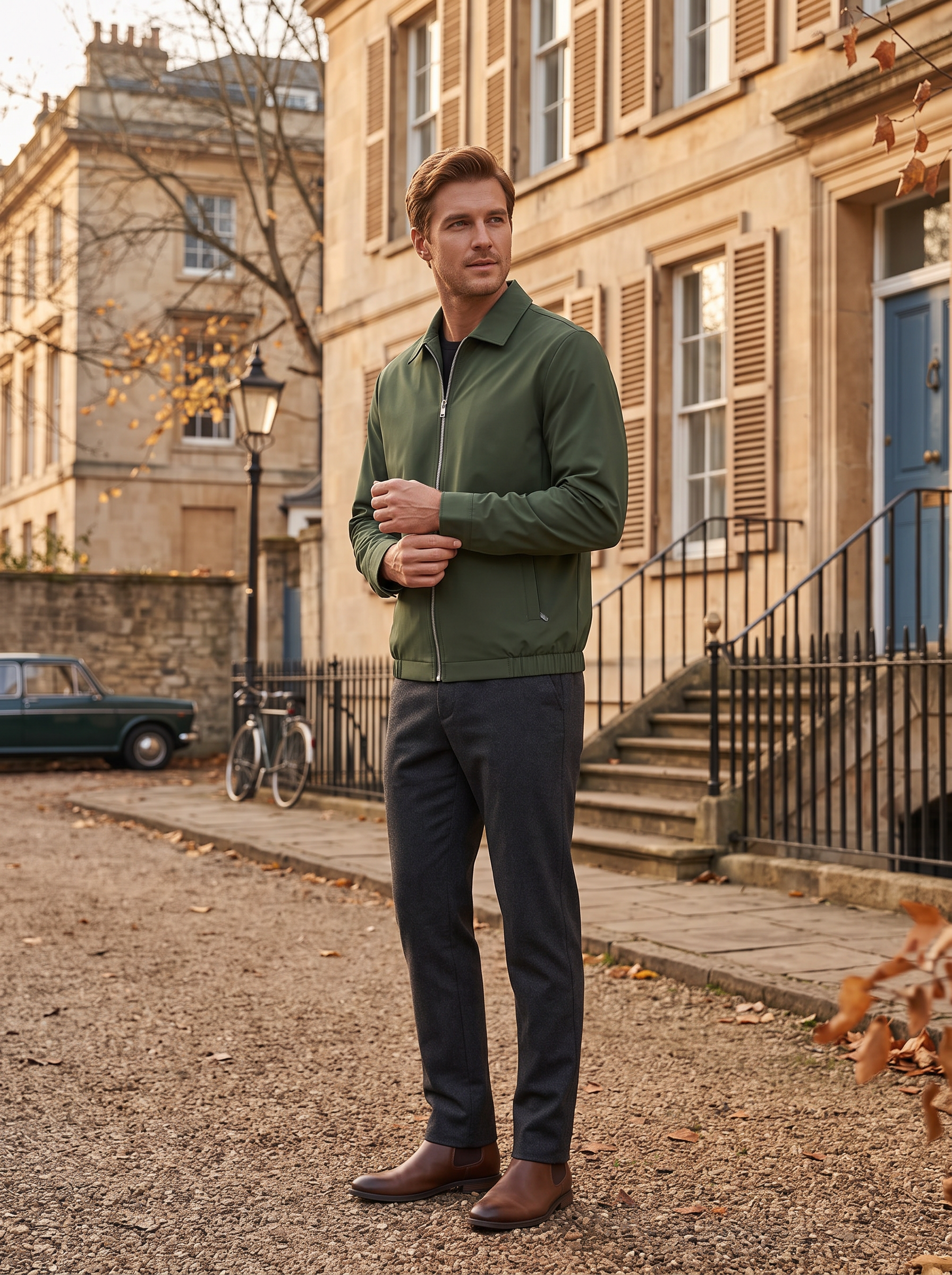 Roscoe Men's Lightweight Zip Jacket – Laydown Collar, 3 Handy Pockets & Elastic Hem