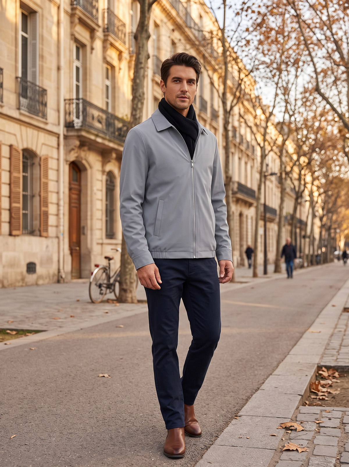 Roscoe Men's Lightweight Zip Jacket – Laydown Collar, 3 Handy Pockets & Elastic Hem