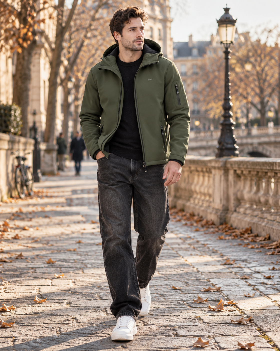Kessler Men's Waterproof Softshell Jacket – Fleece-Lined Interior, With Hood & 5 Handy Pockets