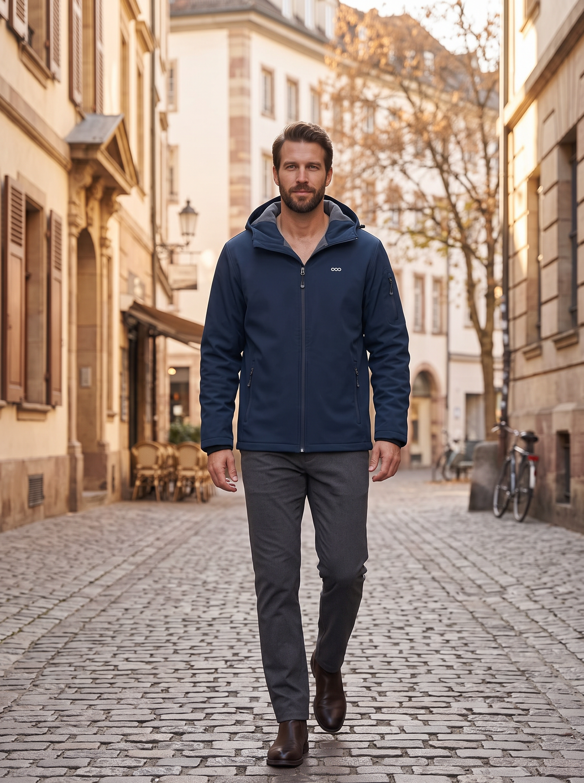 Leif Men's Waterproof Softshell Jacket – Fleece-Lined Interior, With Hood & 5 Handy Pockets