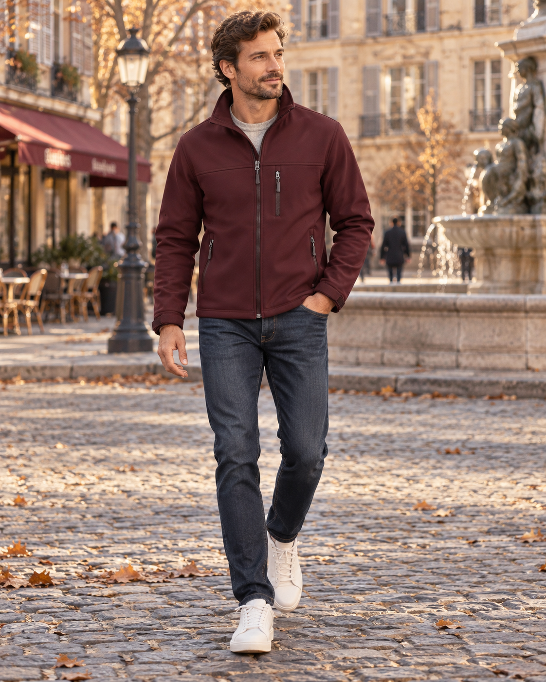 Sable Men's Waterproof Softshell Jacket – Fleece-Lined Interior, 4-Way Stretch & 4 Handy Pockets