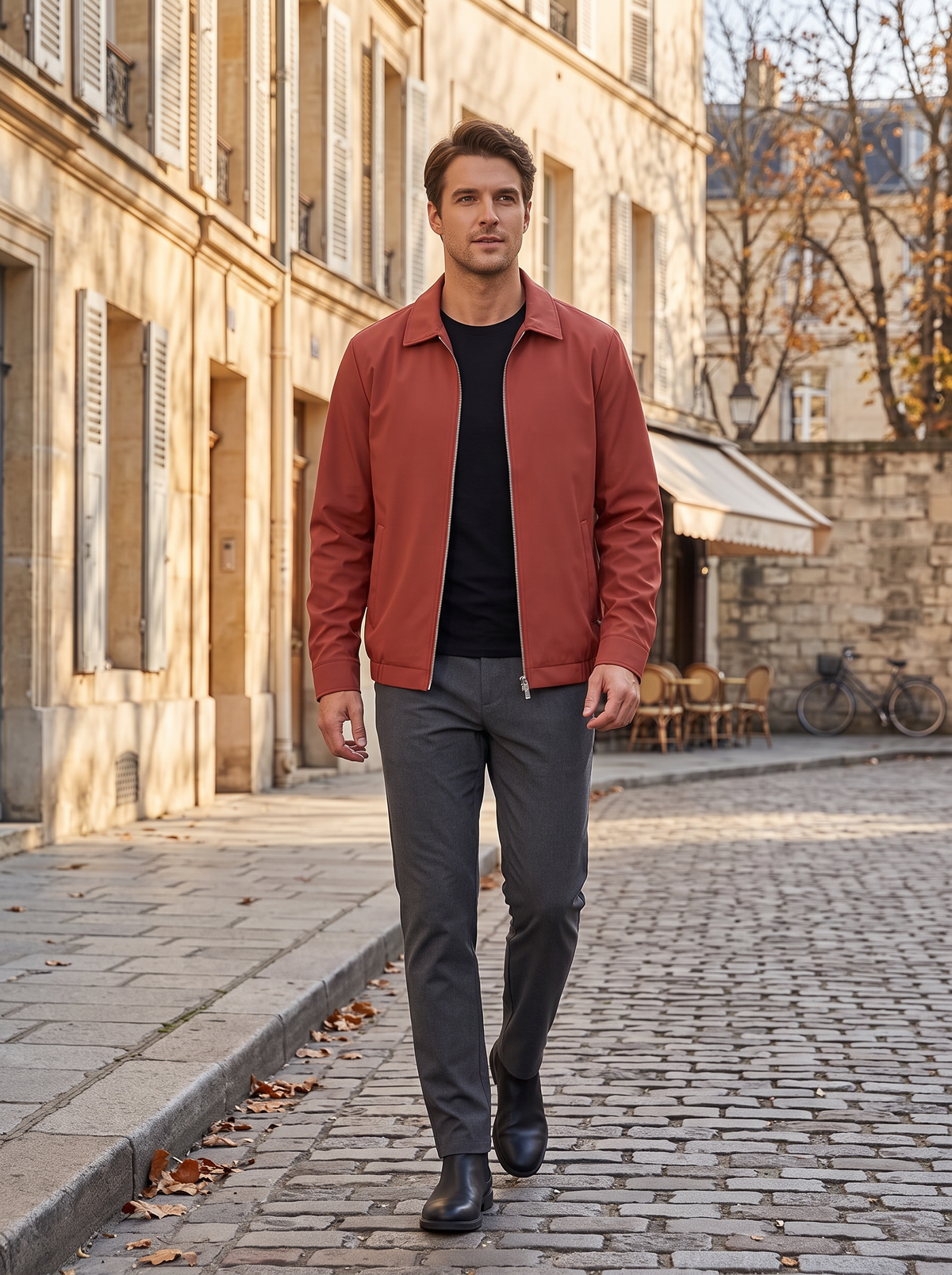 Roscoe Men's Lightweight Zip Jacket – Laydown Collar, 3 Handy Pockets & Elastic Hem