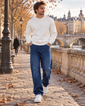 Odessa Men's Baggy Jeans – Mid-Rise, Straight Leg, Stretch Denim & 5 Handy Pockets