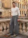 Vance Men's Baggy Sweatpants – Rope Detail, Elastic Waist & Side Slip Pockets